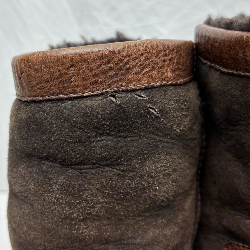 Ugg Men's Brown Leather & Suede Winter Boots, SZ 12, box 28 - Picture 5 of 7